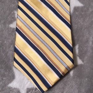 Tommy Hilfiger yellow & blue stripe silk tie NWOT